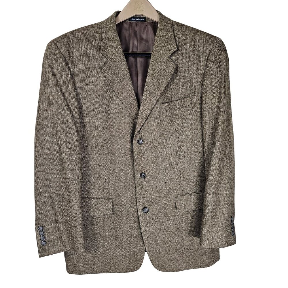 Vintage Tweed Lambswool Cashmere Sport Coat 42R Brown Double Vented Ivy League